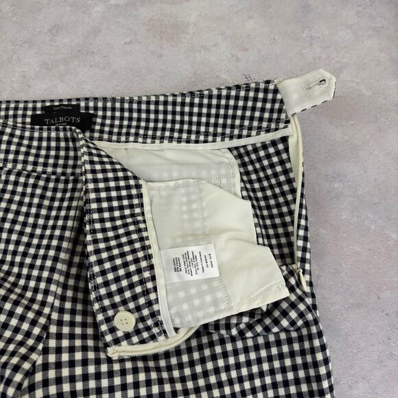 Talbots Chatham Ankle Pants Women's 6p Petite Classic Black White Check Side Zip - Picture 3 of 9